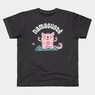 Funny Yoga Cat Namaste Nomeguste Kids T-Shirt